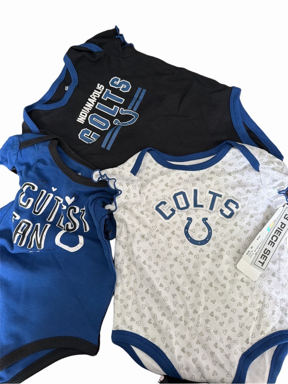 NFL Indianapolis Colts Baby Bodysuit Set - Blue, White, Black